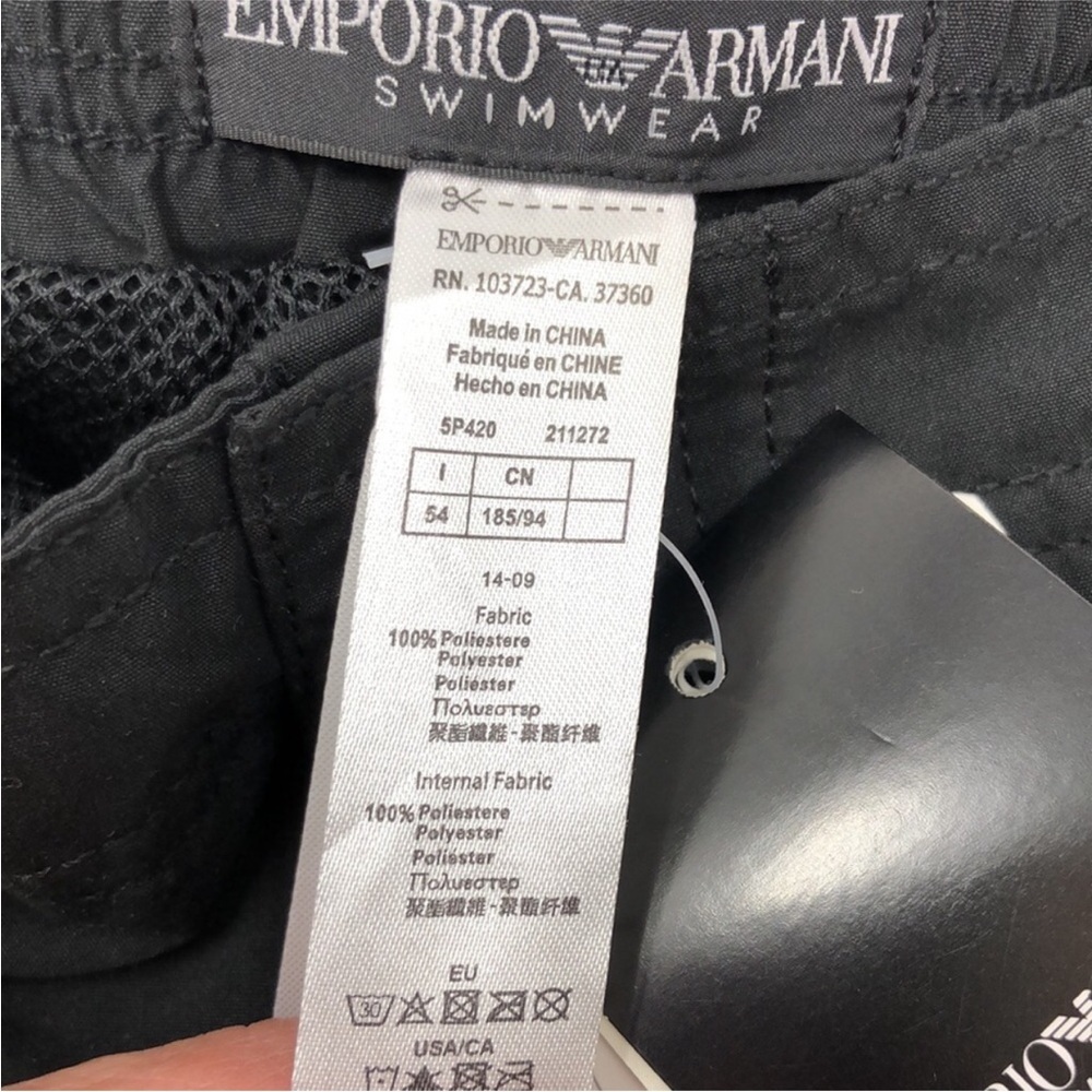 Giorgio Emporio Armani Swim Boxer Brief Black Trunks Men’s Size 54 US 38 2XL - Picture 5 of 11